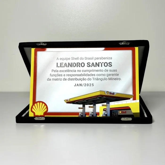Placa de homenagem metalizada com gravação a laser - IMGPH0014
