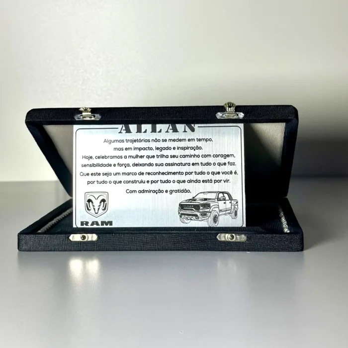 Placa de homenagem metalizada com gravação a laser - IMGPH0008