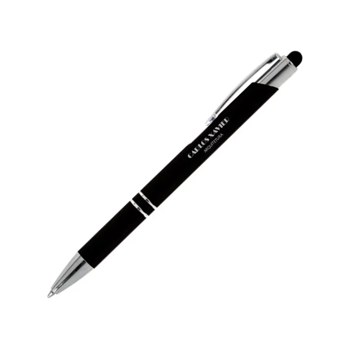 Caneta Esferográfica Em Alumínio Com Ponta Touch Preta - CI-72001