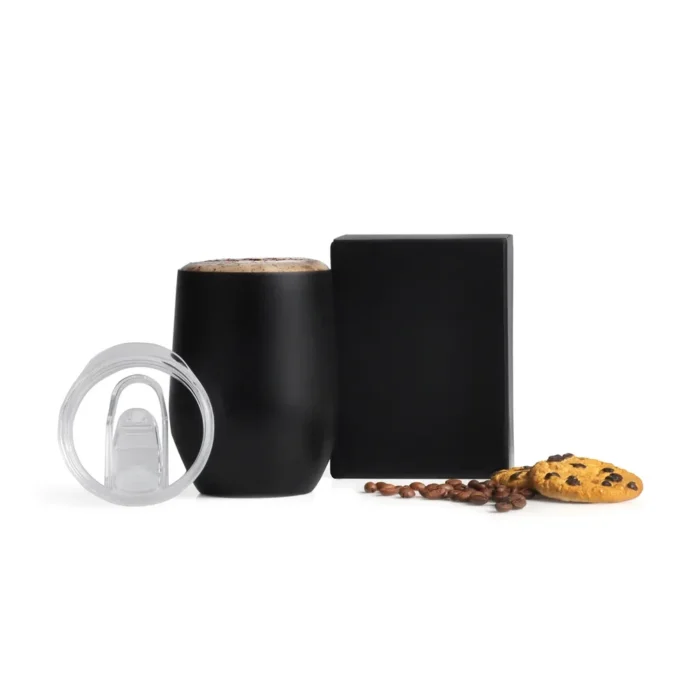 Copo Térmico C/ Tampa - Preto - 340 Ml - IC-03341