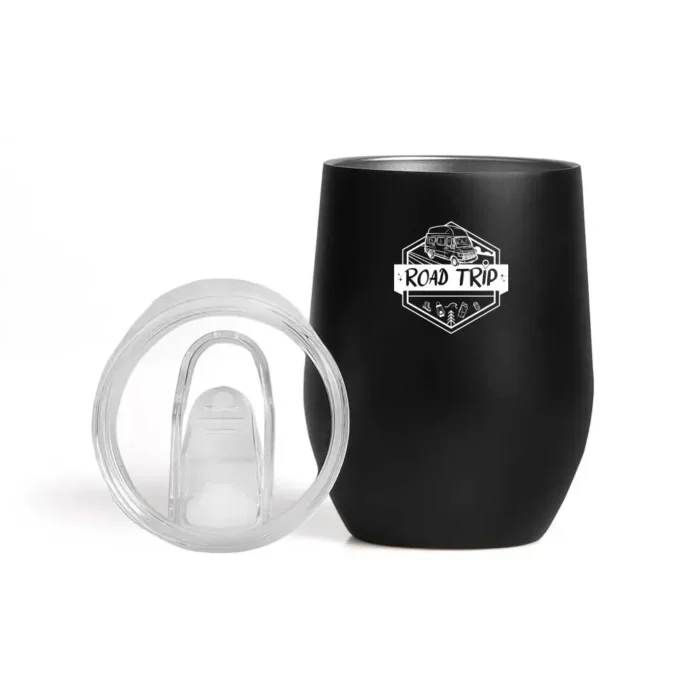 Copo Térmico C/ Tampa - Preto - 340 Ml - IC-03341