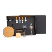 Kit Queijo E Vinho Com Abridor Saca Rolhas- 8 Pçs. - KT-90003