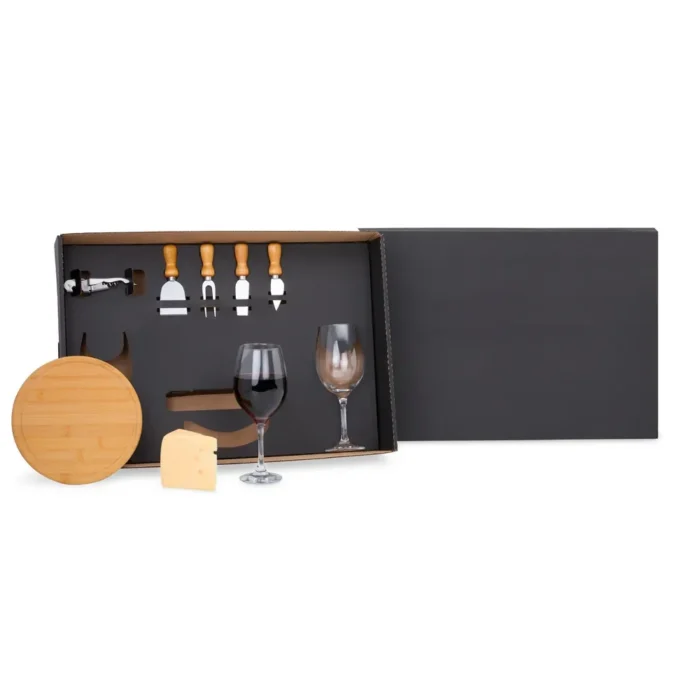 Kit Queijo E Vinho Com Abridor Saca Rolhas- 8 Pçs. - KT-90003