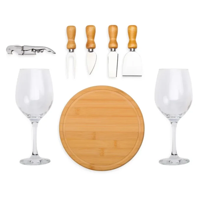 Kit Queijo E Vinho Com Abridor Saca Rolhas- 8 Pçs. - KT-90003