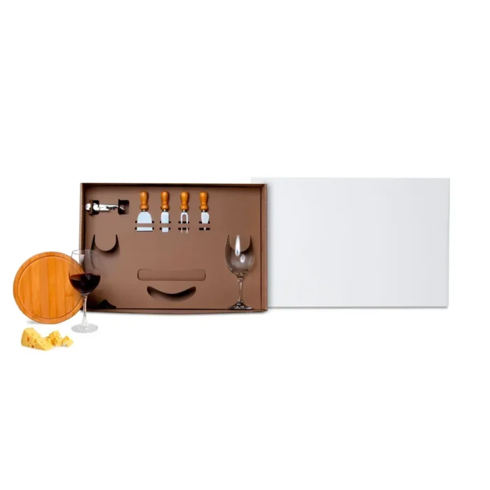 Kit Queijo E Vinho - 8 Pçs - KT-90003-BCO