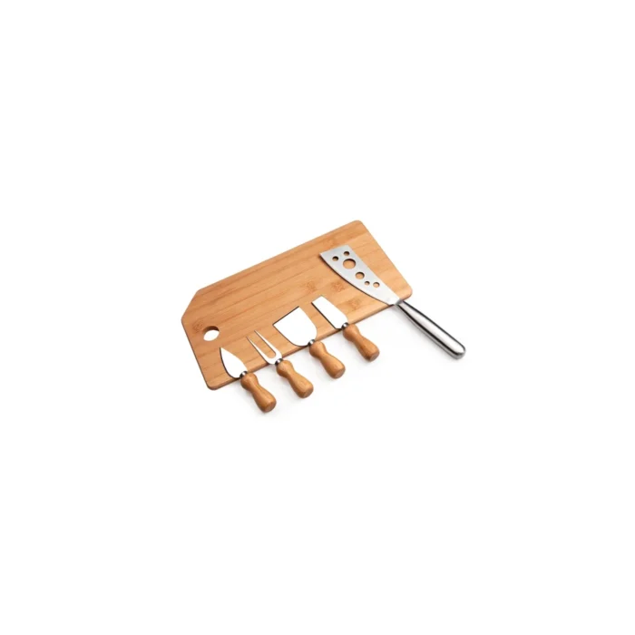 Conj. Para Queijo Em Bambu / Madeira / Inox Oregon - 6 Pçs - KT-90023
