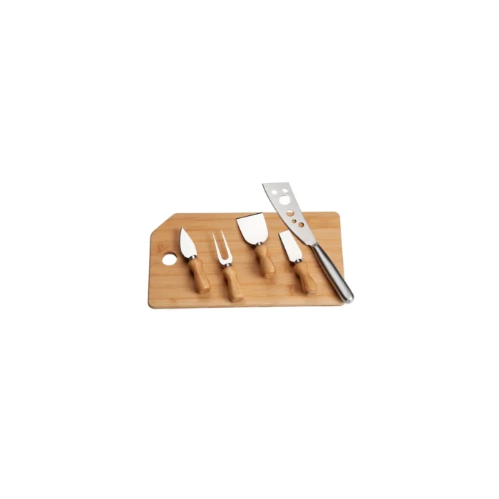 Conj. Para Queijo Em Bambu / Madeira / Inox Oregon - 6 Pçs - KT-90023