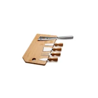 Conj. Para Queijo Em Bambu / Madeira / Inox Oregon - 6 Pçs - KT-90023