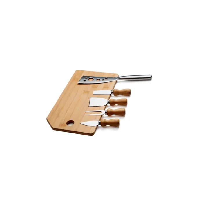 Conj. Para Queijo Em Bambu / Madeira / Inox Oregon - 6 Pçs - KT-90023