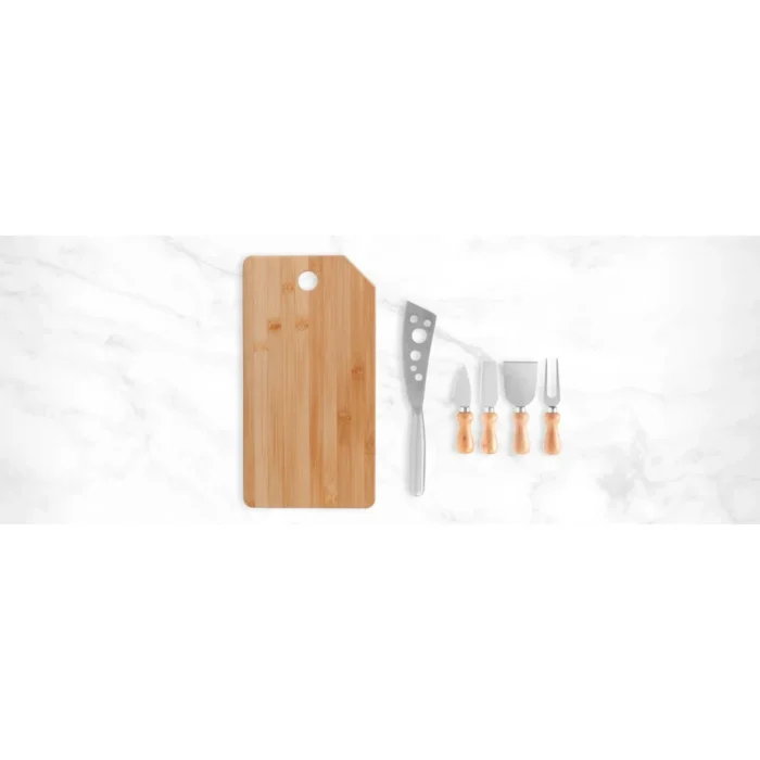 Conj. Para Queijo Em Bambu / Madeira / Inox Oregon - 6 Pçs - KT-90023