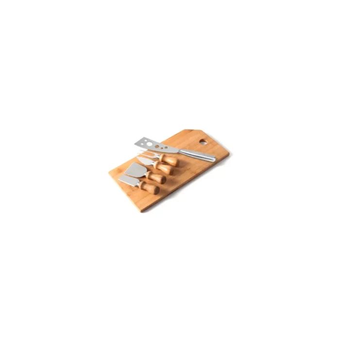 Conj. Para Queijo Em Bambu / Madeira / Inox Oregon - 6 Pçs - KT-90023