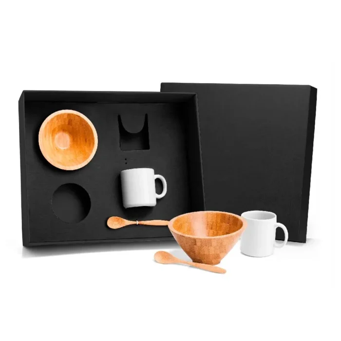 Kit Para Café Da Manhã Em Bambu - 6 Pçs - KT-90113