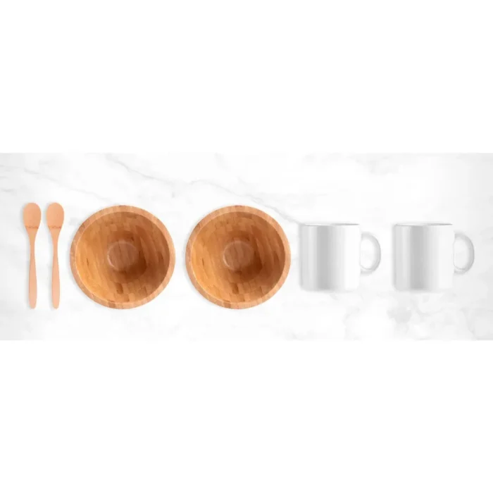 Kit Para Café Da Manhã Em Bambu - 6 Pçs - KT-90113