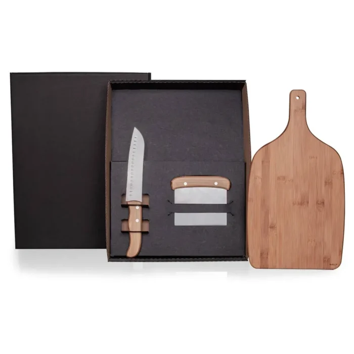 Kit Para Cozinha Em Bambu / Inox - 3 Pçs - KT-90192