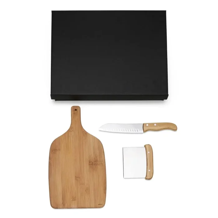 Kit Para Cozinha Em Bambu / Inox - 3 Pçs - KT-90192
