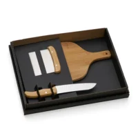 Kit Para Cozinha Em Bambu / Inox - 3 Pçs - KT-90192