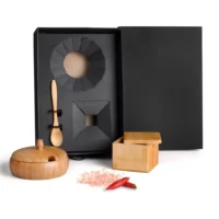 Kit Farinheira E Saleiro Em Bambu - 3 Pçs - KT-90282