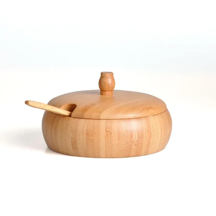 Kit Farinheira E Saleiro Em Bambu - 3 Pçs - KT-90282