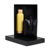 Kit Garrafa E Necessaire - Amarelo/Preto - 2 Pçs - KT-90374