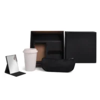 Kit Necessaire, Copo C/ Tampa E Espelho - 3 Pçs - KT-90450
