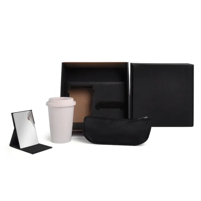 Kit Necessaire, Copo C/ Tampa E Espelho - 3 Pçs - KT-90450