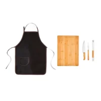 Kit Para Churrasco Com Avental - 5 Pçs - KT-90505