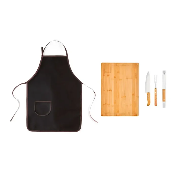 Kit Para Churrasco Com Avental - 5 Pçs - KT-90505