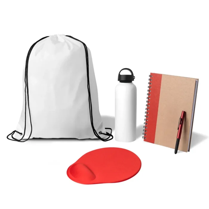 Kit Boas Vindas - 5 Pçs - Branco/Vermelho - KT-90517