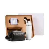 Kit Garrafa, Necessaire E Fone - 3 Pçs - KT-90533-BCO