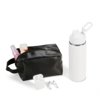 Kit Garrafa, Necessaire E Fone - 3 Pçs - KT-90533-BCO