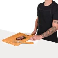 Conj. Para Churrasco Em Bambu Com Amolador - 5 Pçs - KT-90606