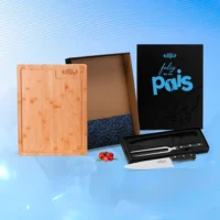Conj. Para Churrasco Premium Em Bambu / Madeira / Inox - 3 Pçs - ME-39373