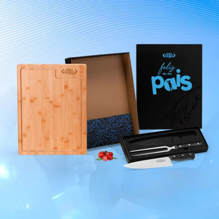 Conj. Para Churrasco Premium Em Bambu / Madeira / Inox - 3 Pçs - ME-39373
