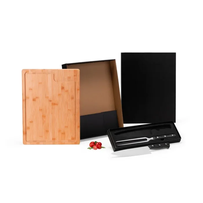 Conj. Para Churrasco Premium Em Bambu / Madeira / Inox - 3 Pçs - ME-39373