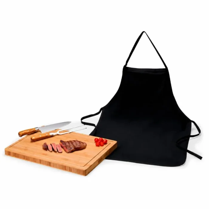 Conj. Para Churrasco Premium Em Bambu / Madeira / Inox - 4 Pçs - ME-46373
