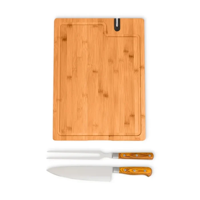 Conj. Para Churrasco Premium Em Bambu Com Amolador - 4 Pçs - ME-49363