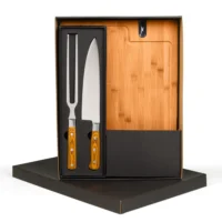 Conj. Para Churrasco Premium Em Bambu Com Amolador - 4 Pçs - ME-49363