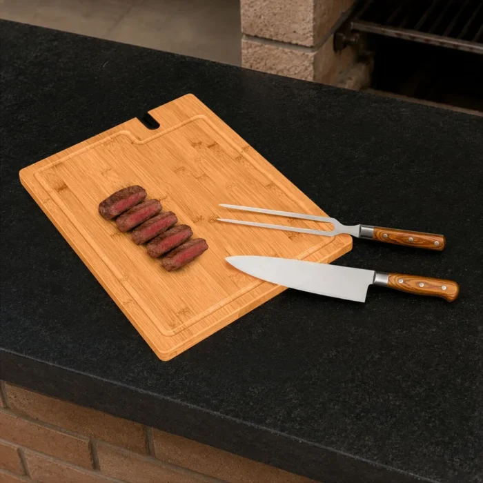 Conj. Para Churrasco Premium Em Bambu Com Amolador - 4 Pçs - ME-49363